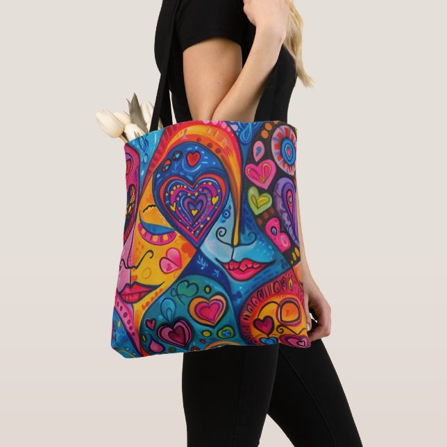 Bolsa Tote 70s 60s Psychedelic Hippy Retro Hip (Close Up)