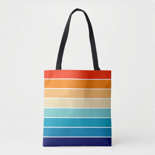 Bolsa Tote 70s Rainbow Stripes (Frente)