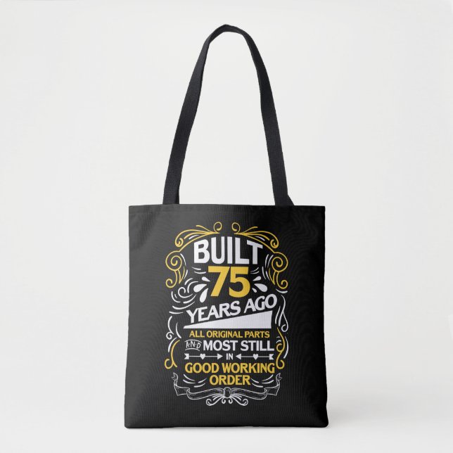 Bolsa Tote 75.º Presente de aniversário para uma criança de 7 (Frente)