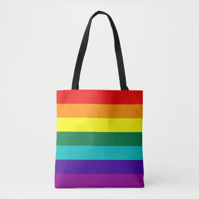 Bolsa Tote 7 Bandeira do Rainbow (Frente)