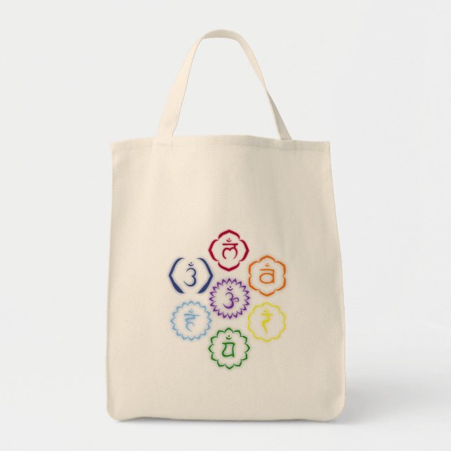 Bolsa Tote 7 Chakras em um círculo (Frente)