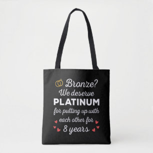 Bolsa Tote 8º Aniversário de Casamento I - Casal Engraçado de