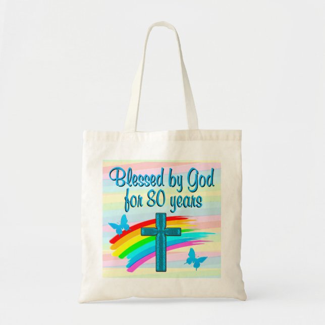 BOLSA TOTE 80 CHRISTIAN BIRTHDAY BLESSINGS TOTE BAG (Frente)
