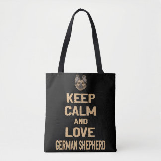Bolsa Tote 8 Fique Calmo E German shepherd De Amor