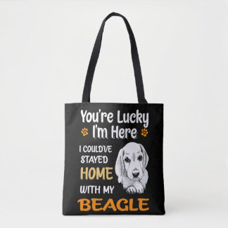 Bolsa Tote 8 Você Está Com Sorte Em Casa Com Meu Beagle