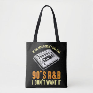 Bolsa Tote 90 s R&B Music Cassette 90 músicas Lover