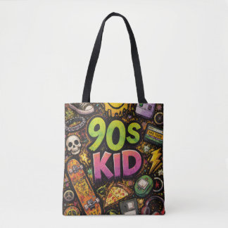 Bolsa Tote 90s Kids Retro Pizza Fun Pattern