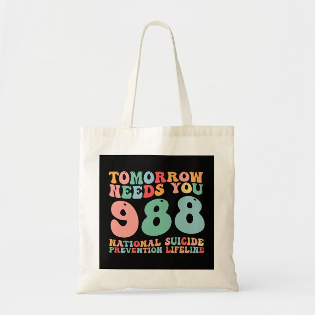 Bolsa Tote 988 Prevenção ao suicídio Prevenção nacional (Frente)