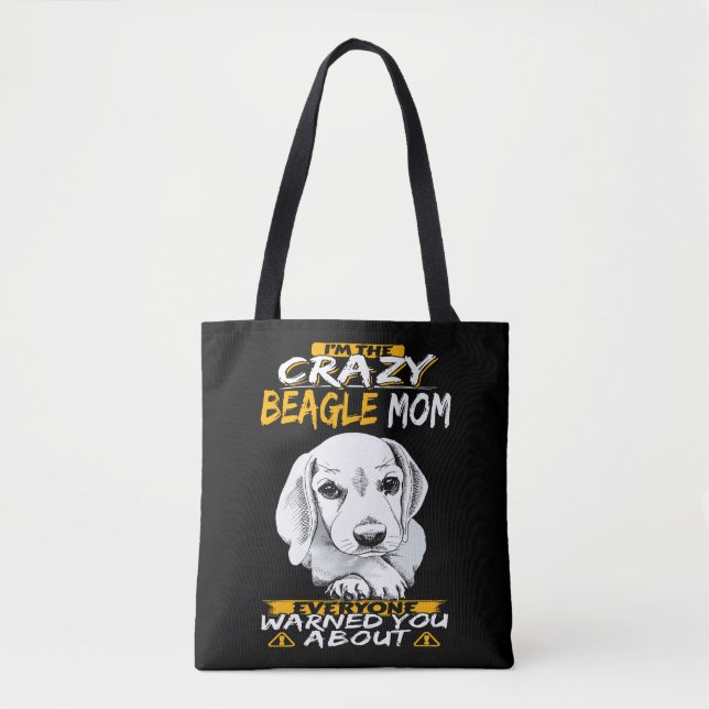 Bolsa Tote 9 Sou a louca Beagle Mãe (Frente)