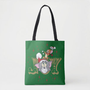 Bolsa Tote A alegria de Tom e Jerry Holiday