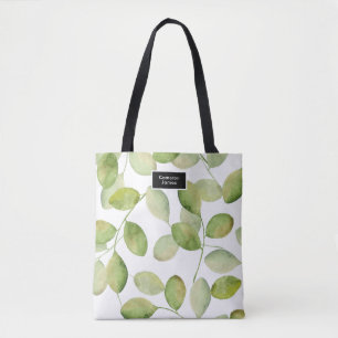Bolsa Tote A aquarela elegante deixa o padrão personalizado