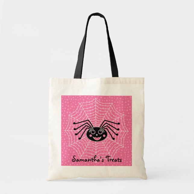 Bolsa Tote A aranha de Girlie na Web personalizou o deleite (Frente)