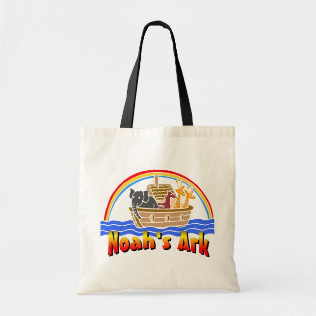 Bolsa Tote A arca e o arco-íris de Noah (Frente)