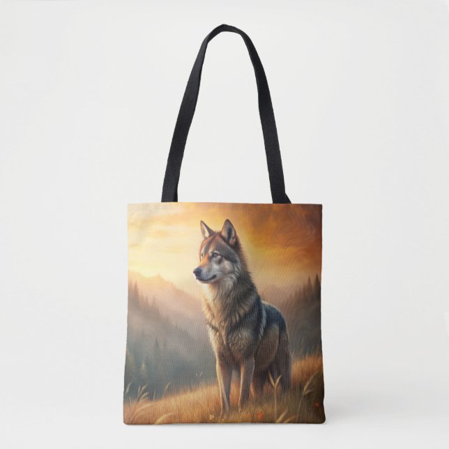 Bolsa Tote A Beautiful Forest Wolf (Frente)