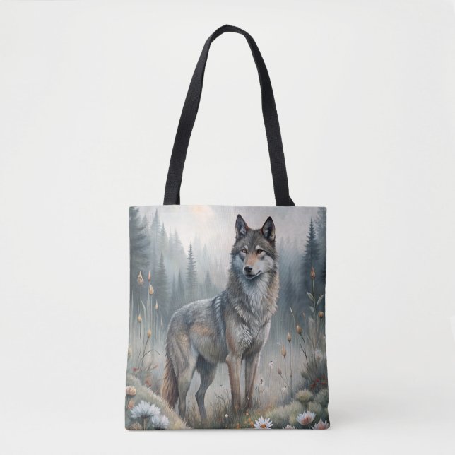 Bolsa Tote A Beautiful Forest Wolf (Frente)