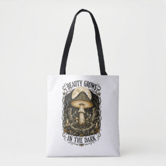 Bolsa Tote A Beleza Cresce no Cogumelo Vintage Sombrio