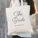 Bolsa Tote A Caligrafia do Casamento Bride<br><div class="desc">A Bag de Tote de Caligrafia de Casamento Bride apresenta caligrafia divertida e bonito,  junto com a noiva que será o novo sobrenome.</div>