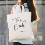 Bolsa Tote A Caligrafia do Casamento Bride<br><div class="desc">A Bag de Tote de Caligrafia de Casamento Bride apresenta caligrafia divertida e bonito,  junto com a noiva que será o novo sobrenome.</div>