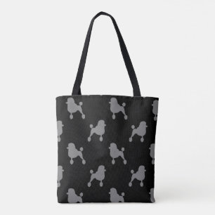 Bolsa Tote A caniche padrão extravagante mostra em silhueta 