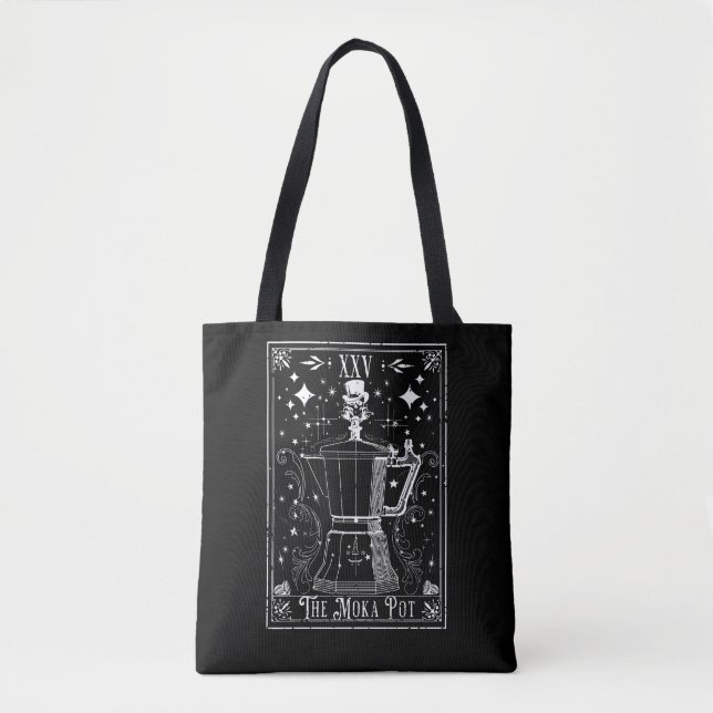 Bolsa Tote A Carta de Tarot do Café Moka Pot (Frente)