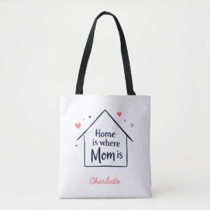 Bolsa Tote A Casa É Onde A Mãe Está Amor da mãe minimalista