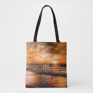 Bolsa Tote A Citação do Dia das Ondas do Mar