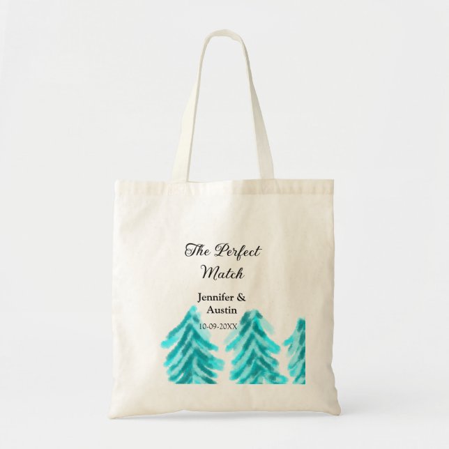 Bolsa Tote A combinação perfeita do casamento do pinheiro azu (Frente)