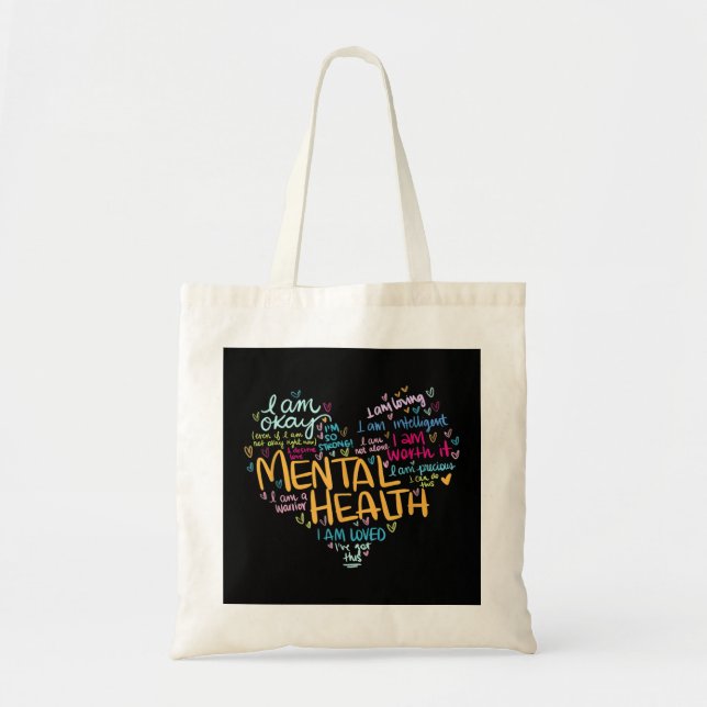 Bolsa Tote A Consciência da Saúde Mental Oferece Depressão (Frente)