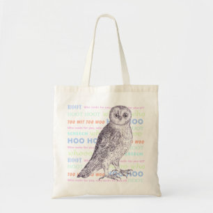 Bolsa Tote A coruja soam/a coruja barrada ruídos da coruja o