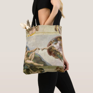Bolsa Tote A Criação do Homem por Michelangelo (Criação de Ad