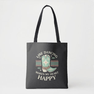 Bolsa Tote A dança da linha faz meu coração feliz
