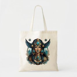 Bolsa Tote A deusa egípcia está em cor azul.