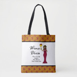 Bolsa Tote A diva "vinho do vinho é meu prêmio para ser