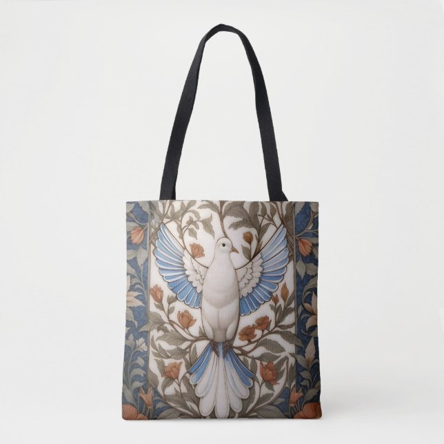 Bolsa Tote A Dove Pacífica William Morris Inspirou Floral (Frente)