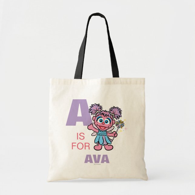 Bolsa Tote A é para Abby Cadabby | Adicione seu nome (Frente)