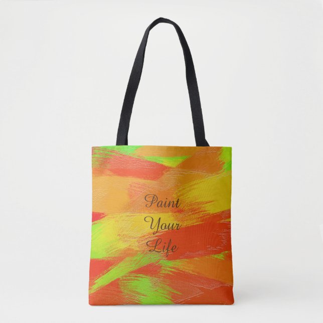 Bolsa Tote A escova colorida abstrata afaga texture.text. (Frente)