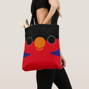 Bolsa Tote A face de um lori de cabeça preta