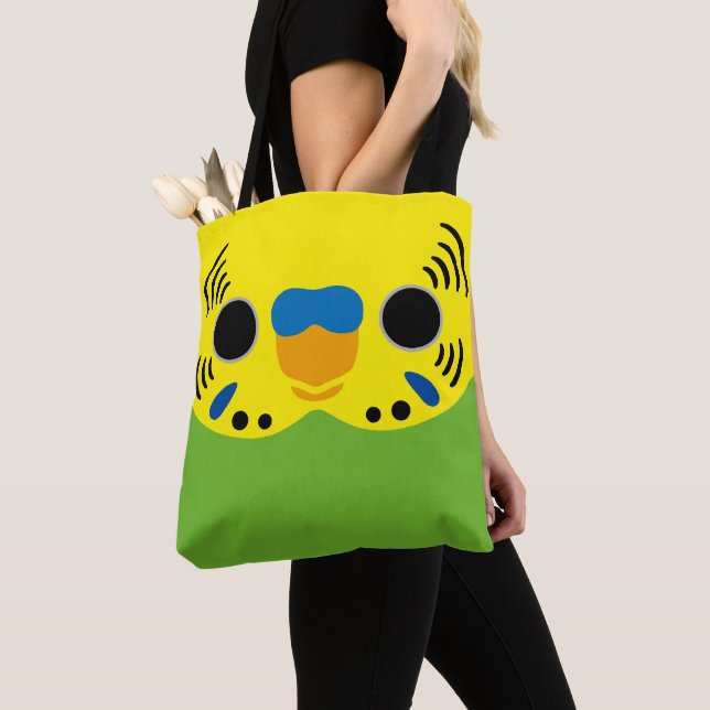 Bolsa Tote A face de um periquito fêmea normal (Close Up)