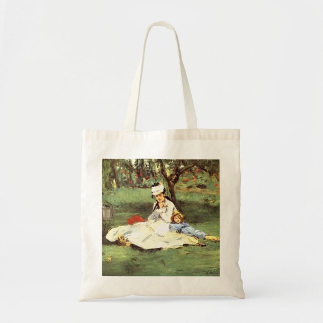 Bolsa Tote A família Monet no seu jardim Edouard Manet (Frente)