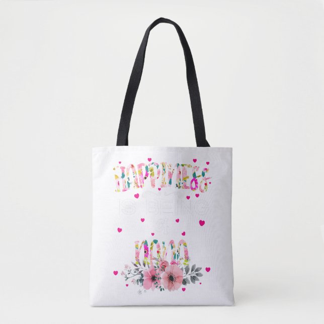 Bolsa Tote A Felicidade É Um Dia de as mães Nana Floral Mimi (Frente)