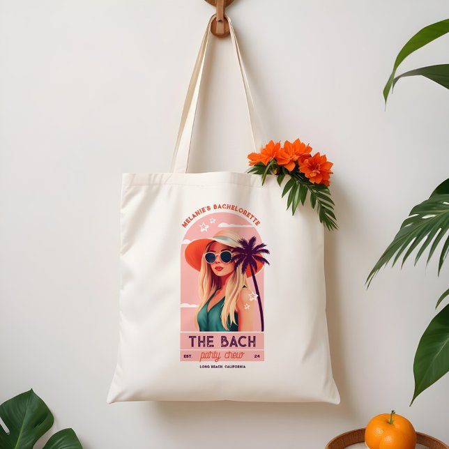 Bolsa Tote A Festa de solteira da Tripulação do Bach (The Bach Party Crew Retro Woman Bachelorette Party Tote Bag)