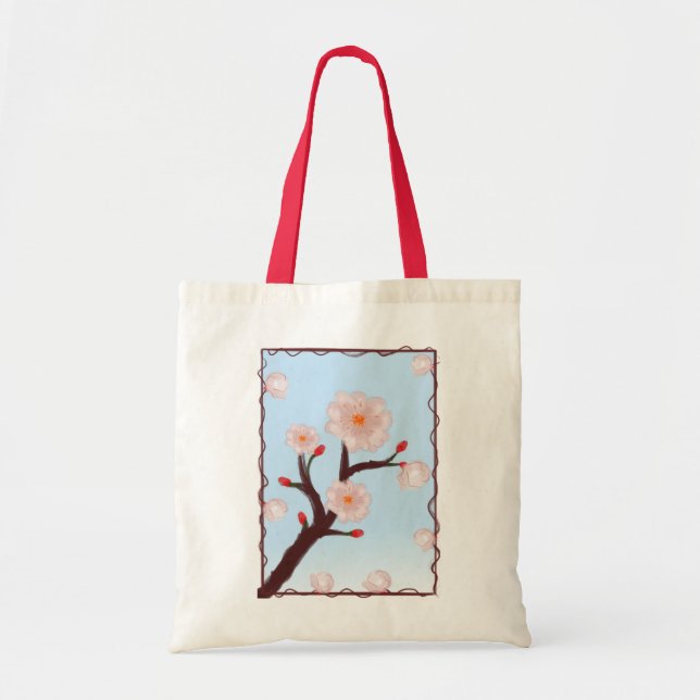 Bolsa Tote A flor de cerejeira floresce saco (Frente)