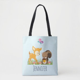 Bolsa Tote A Floresta Cóta Cria Ilustração de Cartoon