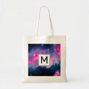 Bolsa Tote A galáxia & as estrelas cor-de-rosa & azuis