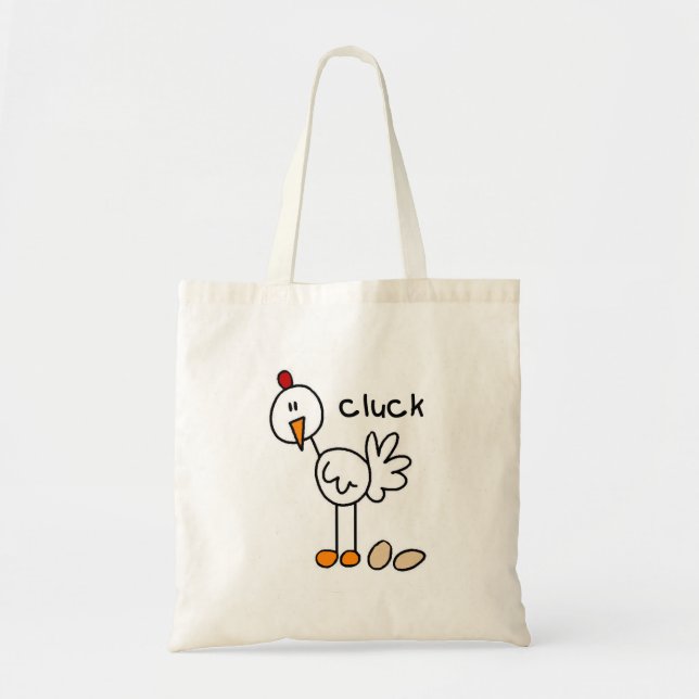 Bolsa Tote A galinha diz t-shirt e presentes do Cluck (Frente)