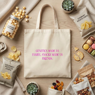 Bolsa Tote A genética nos tornou família, os lanches nos torn