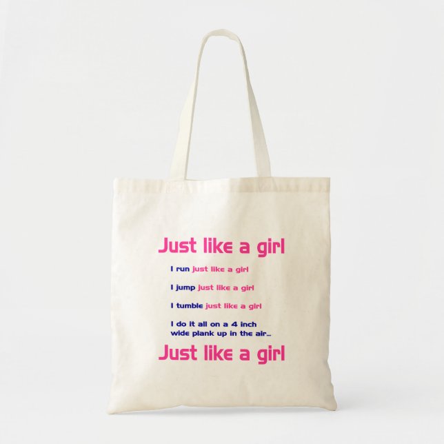 Bolsa Tote A ginástica gosta de uma menina (Frente)