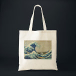 Bolsa Tote A grande onda fora de Kanagawa<br><div class="desc">Esta bolsa de compra acessível caracteriza um impressão muito famoso do woodblock chamado Kanagawa Okinami-Ura (神奈川沖浪裏), conhecido em inglês sob o nome da grande onda fora de Kanagawa. Foi imprimida primeiramente durante os 1830s por um artista nomeado Katsushika Hokusai como uma parte de suas trinta e seis ideias de séries...</div>