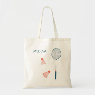 Bolsa Tote A ilustração bonito do badminton personaliza a