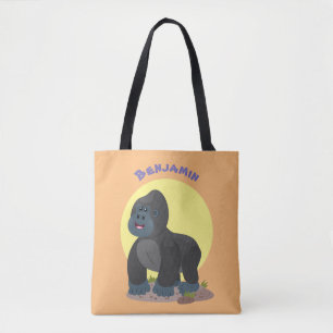 Bolsa Tote A ilustração de desenhos animados de gorila, um 